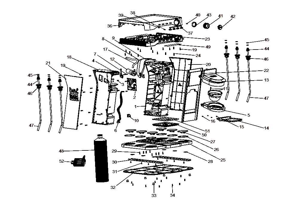 Diagram Diagram and Parts List for BEHB101-BM Type 1 Black and Decker Coffee Maker